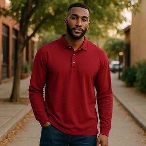 L.L. Bean Deep Red Men's Polo Shirt